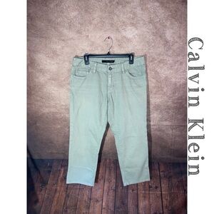 Calvin Klein Sage Green Capri length jeans-size 12-EUC